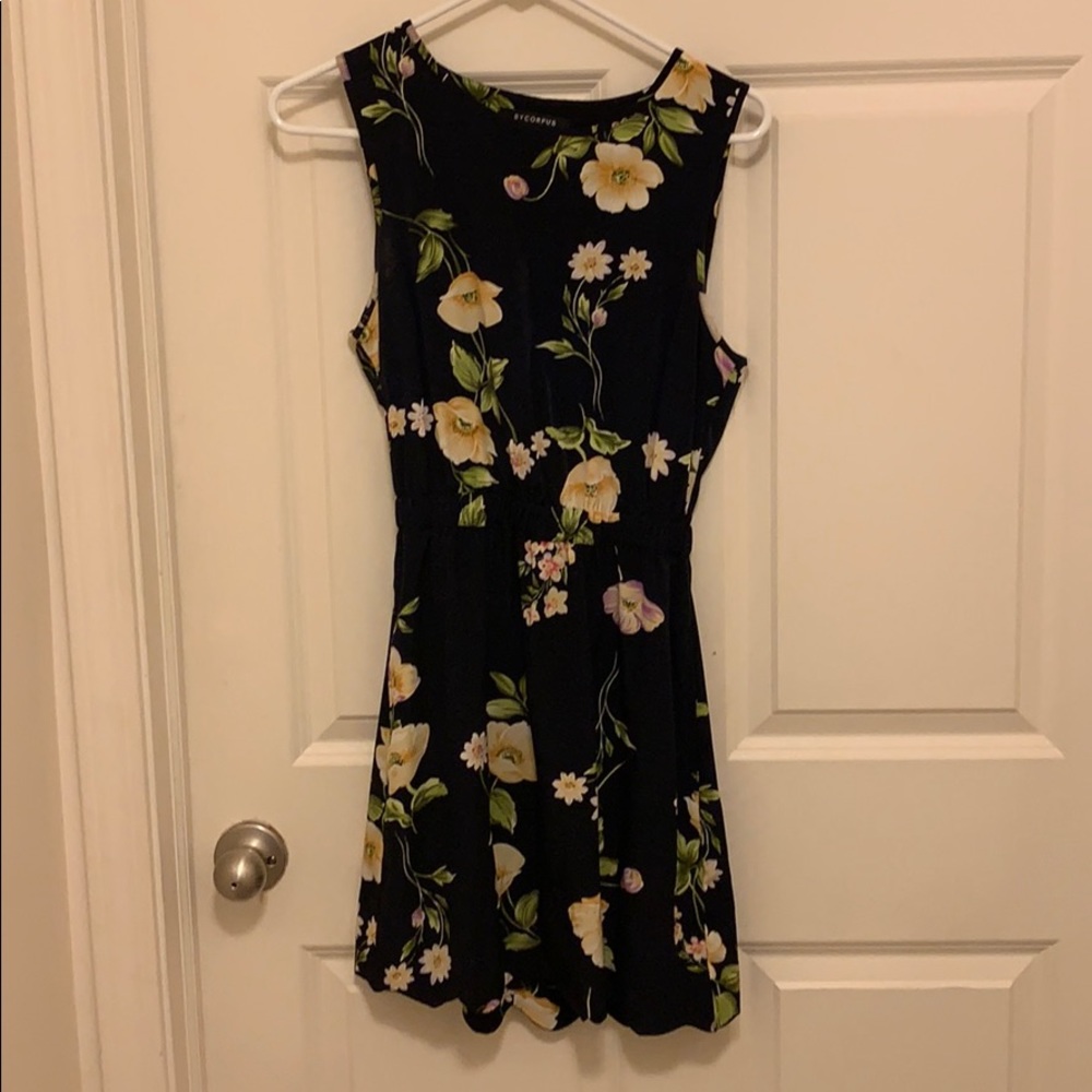 Mini navy floral dress